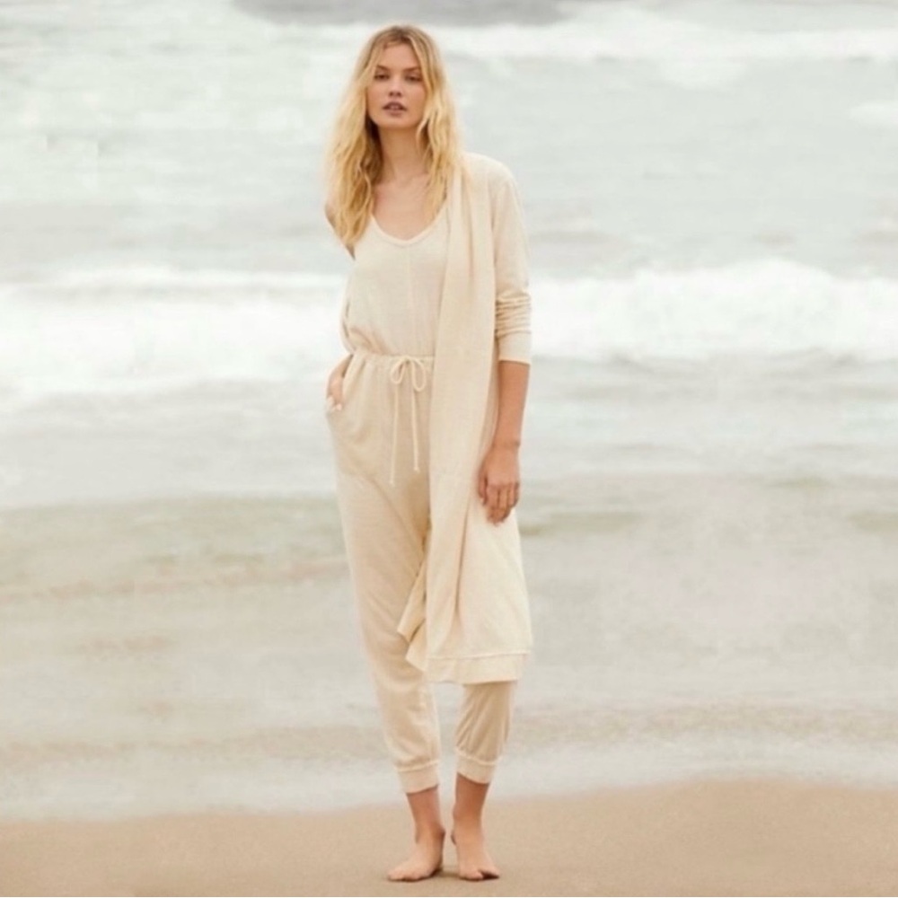 FP Movement by Free People Cream Sleeveless Drawstring Jumpsuit - Picture 3 of 13